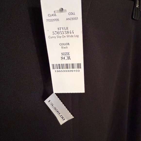 NWT White House Black Market Curvy Slip on Wide Leg Pants Sz 8 - Picture 3 of 4